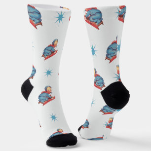Chaussette Motif de Noël vintage, enfant faisant de la luge d