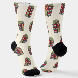Chaussette Motif de Noël vintage, Soldat jouet casse-noisette