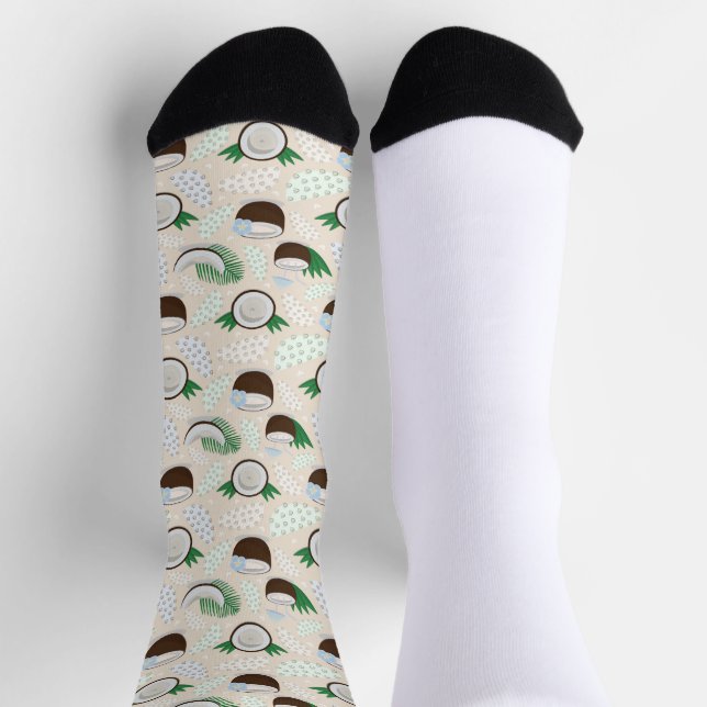 Chaussette Motif de noix de coco coloré (Haut)