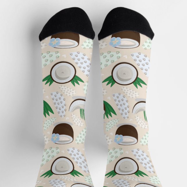 Chaussette Motif de noix de coco coloré (Haut)