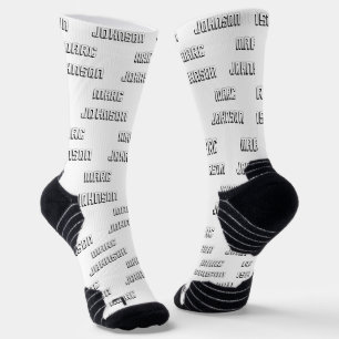 Chaussette Motif de nom personnalisé moderne Chaussettes noir