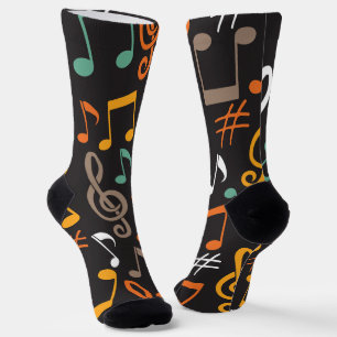 Chaussette motif de note de musique