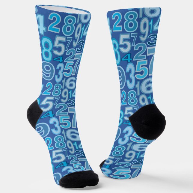 Chaussette Motif de numéro bleu (Angulaire)