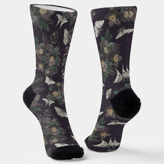 Chaussette Motif de papillon de nuit  (Angulaire)