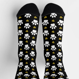 Chaussette Motif De Pâtes, Pâtes De Chien, Pâtes Blanches, Co