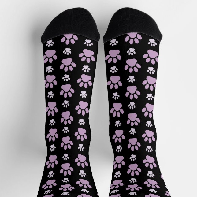Chaussette Motif De Pâtes, Pâtes Lilac, Pâtes De Chien, Empre (Haut)