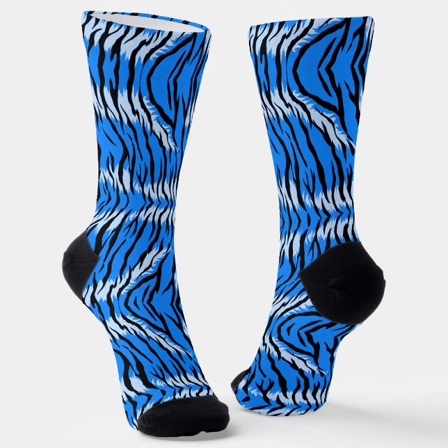 Chaussette Motif de peau d'animal Tigre Bleu  (Créateur téléchargé)