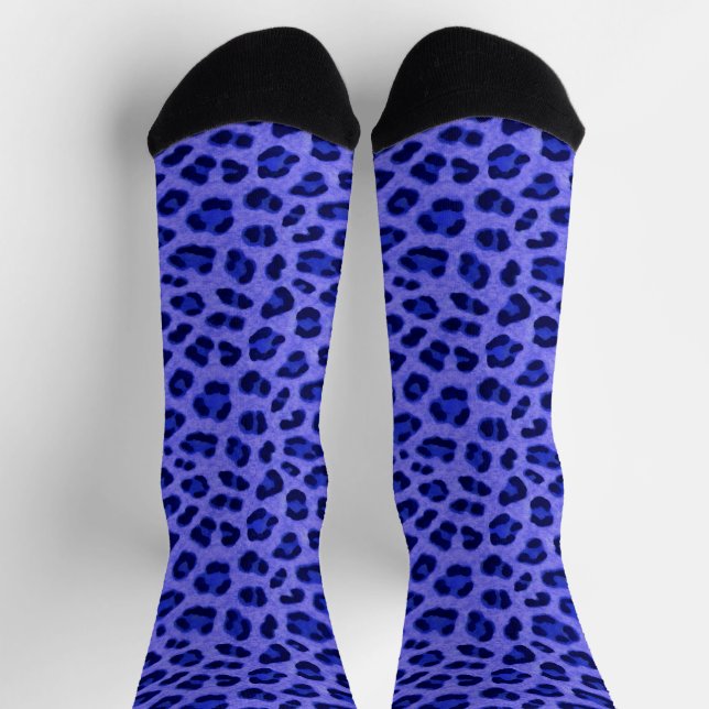 Chaussette Motif de peau Poster de animal Lavender Blue Leopa (Haut)