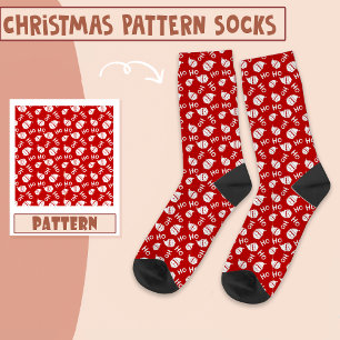 Chaussette Motif de Père Noël pour la fête de Noël Ho Ho Ho