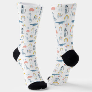 Chaussette Motif de plaisir animal Doodle