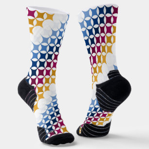 Chaussette Motif de point de croix coloré sans couture