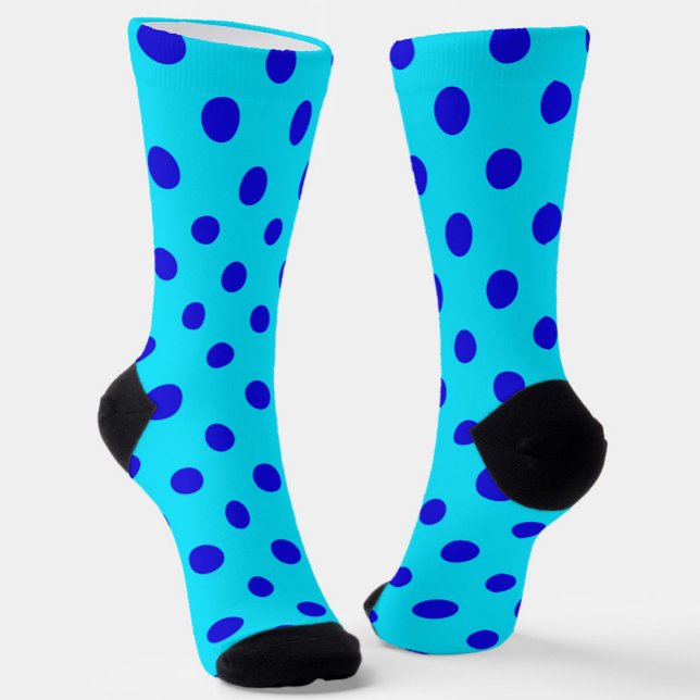 Chaussette Motif de points polka cyan et bleu (Créateur téléchargé)
