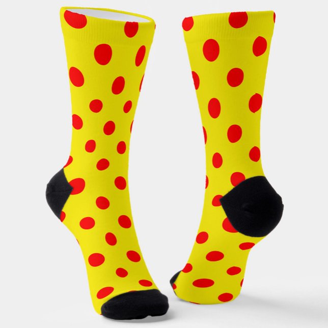 Chaussette Motif de pois à points jaunes rouges  (Créateur téléchargé)
