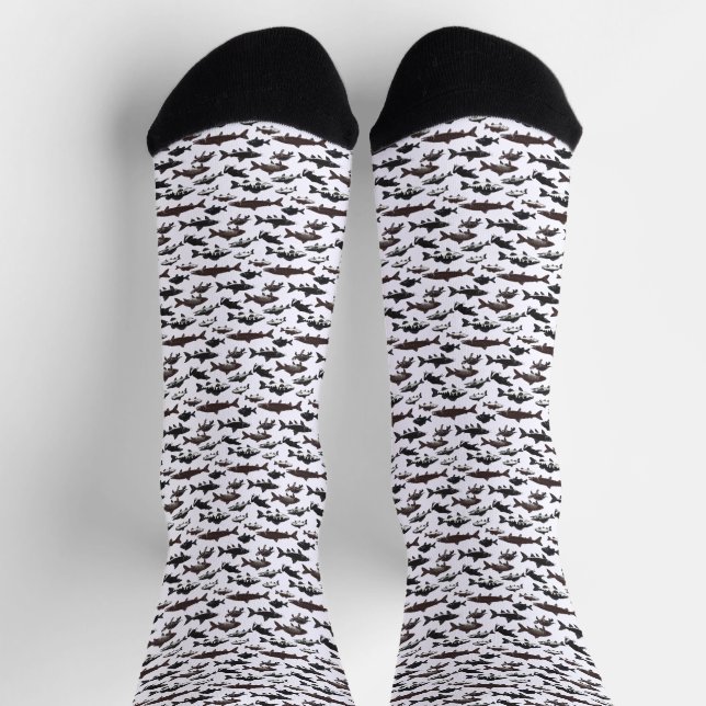 Chaussette Motif de poissons d'eau douce (Haut)