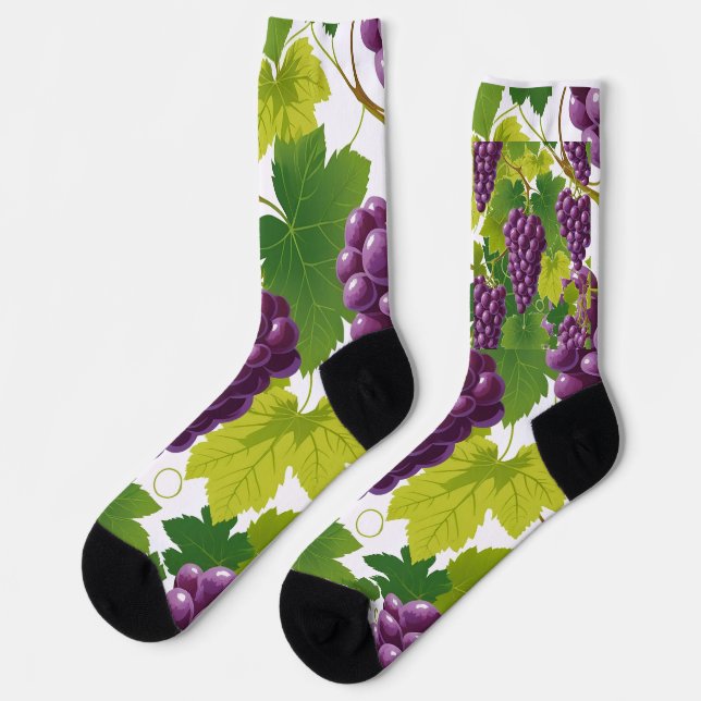 Chaussette Motif de raisins (Gauche)