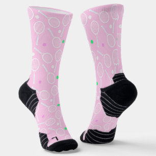 Chaussette Motif de raquette de tennis Pastel Pink