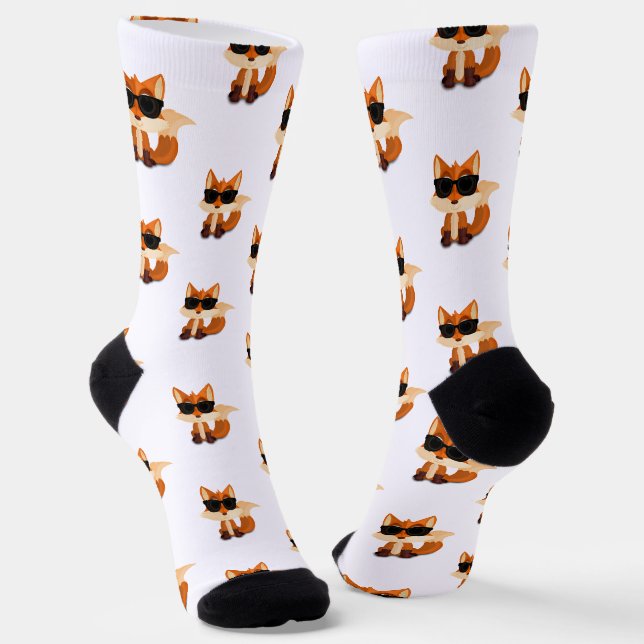 Chaussette Motif de renard mignon Impression d'animal de forê (Angulaire)