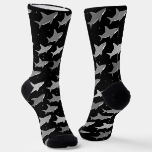 Chaussette Motif de requin gris-noir mignon