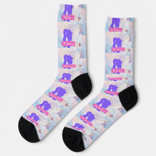 Chaussette Motif de silhouette violette visionnaire