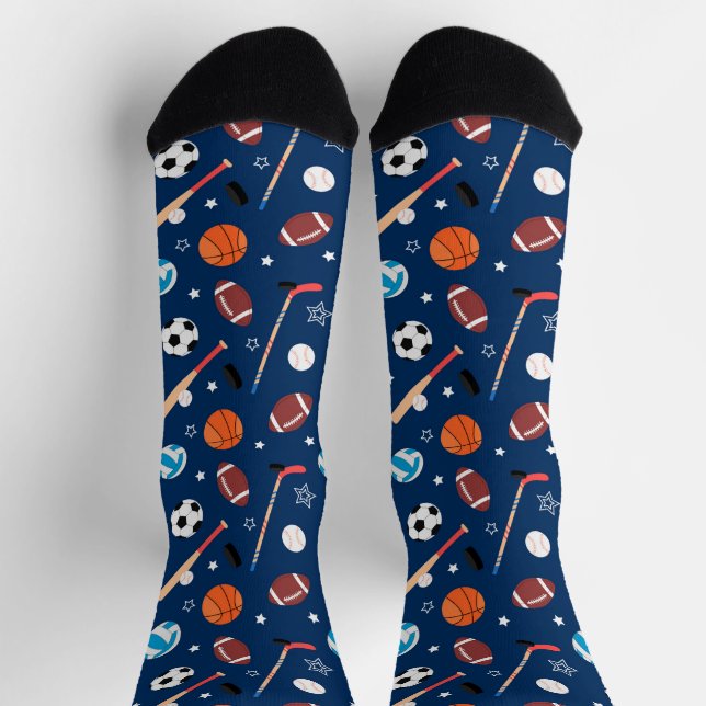 Chaussette Motif de sport de baseball  (Haut)