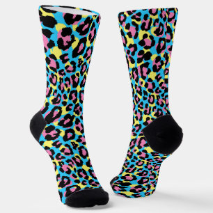 Chaussette Motif de Spots Neon Leopard