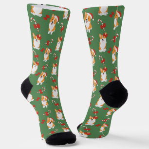 Chaussette Motif de Sucre de canne de Noël de Corgi