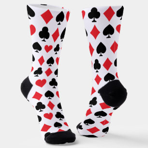 Chaussette Motif de symboles de cartes à jouer rétro