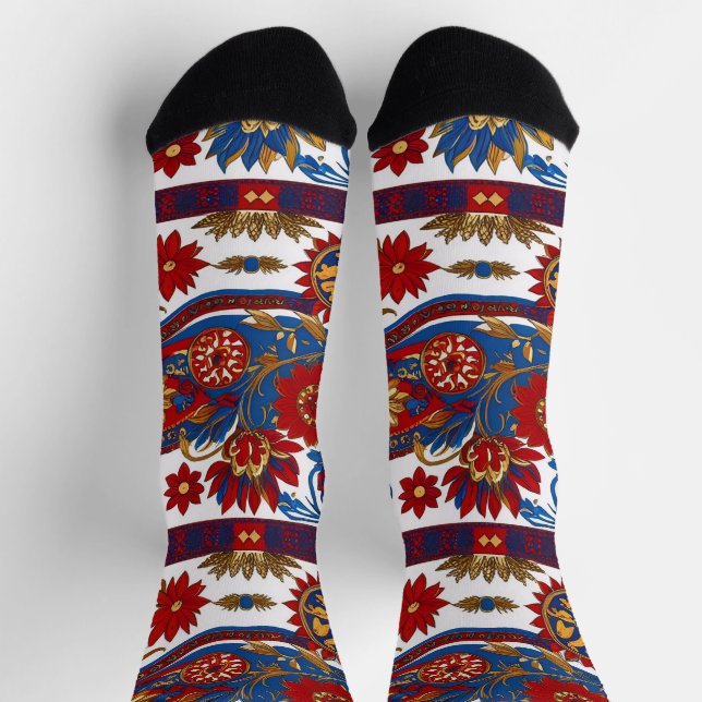 Chaussette motif de tapis serbe (Haut)