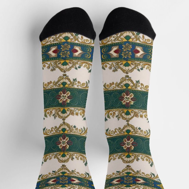 Chaussette motif de tapis serbe 3 (Haut)