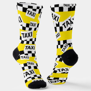 Chaussette Motif de taxi de New York Jaune