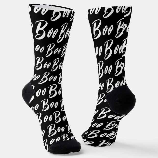 Chaussette Motif de texte de livre noir et blanc d'Halloween (Angulaire)
