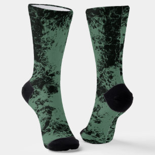 Chaussette Motif de texture marbre en noir et vert