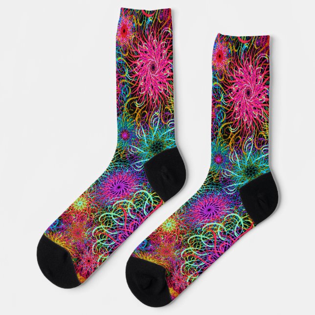 Chaussette Motif de tourbillon coloré mignon (Gauche)