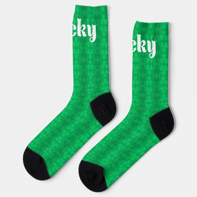 Chaussette Motif de trèfle vert de la Saint-Patrick Lucky (Gauche)