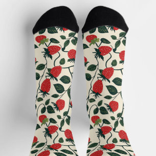 Chaussette Motif de vigne fraise