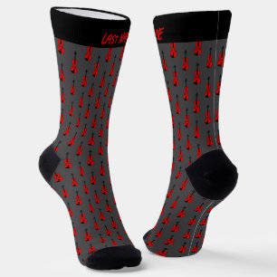 Chaussette Motif de violon rouge personnalisable