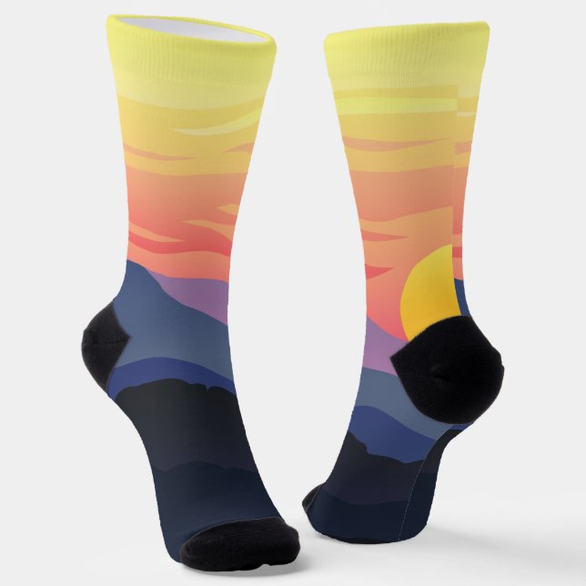 Chaussette Motif de vue Sunset Abstrait (Angulaire)