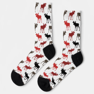Chaussette Motif d'élan amusant en liberté