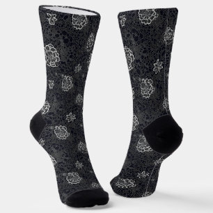 Chaussette Motif délicat Fleur de dentelle blanche