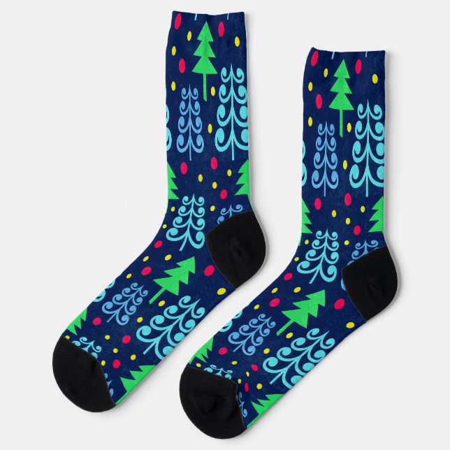 Chaussette Motif des arbres de Noël (Gauche)