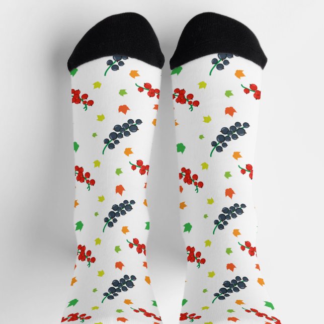 Chaussette Motif Des Berries, Berry, Blueberry, Fruit (Haut)