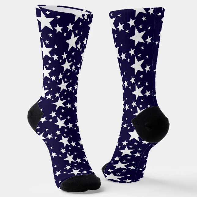 Chaussette Motif des étoiles blanches (Angulaire)