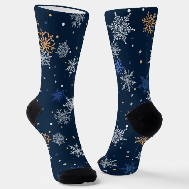Chaussette Motif des flocons de neige de Noël (Angulaire)