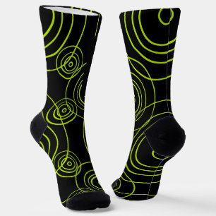 Chaussette Motif des ondulations de pluie verte de chaux