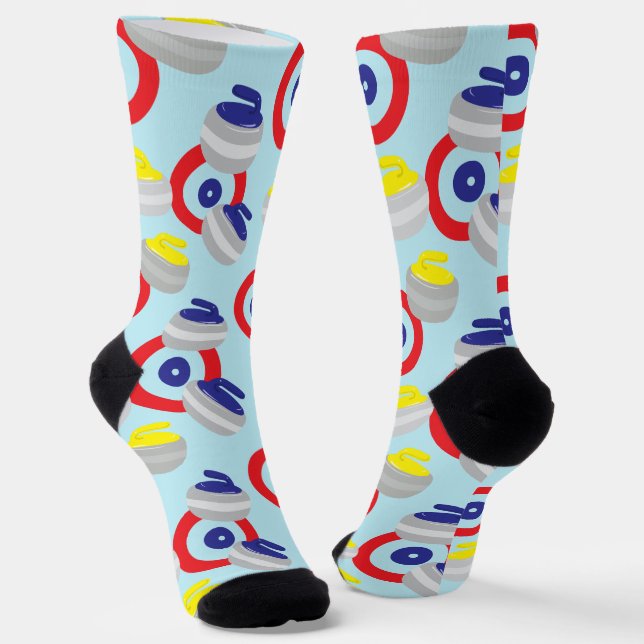 Chaussette Motif des pierres et cibles de curling (Angulaire)