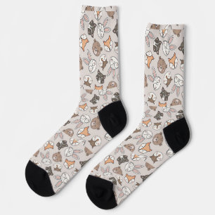 Chaussette Motif des visages des animaux mignons