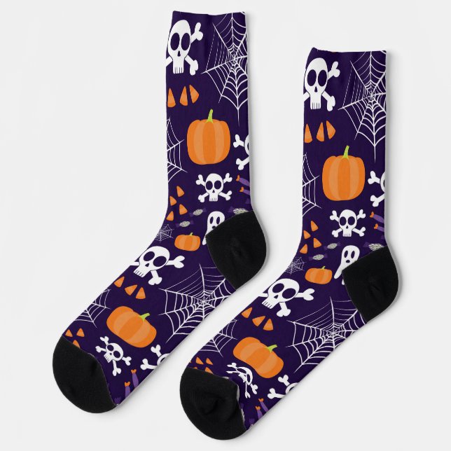 Chaussette Motif d'Halloween amusant (Gauche)