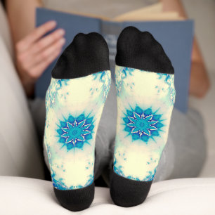 Chaussette Motif d'hiver Frosty Blue Snowflake