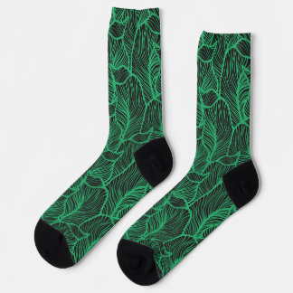 Chaussette motif d'illustration feuille verte