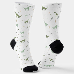 Chaussette Motif Dinosaure Vert
